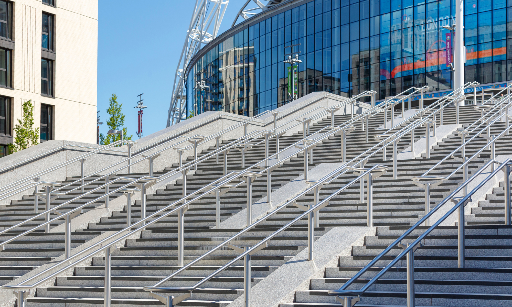 Close up of Olympic steps leading to Wembley stadium