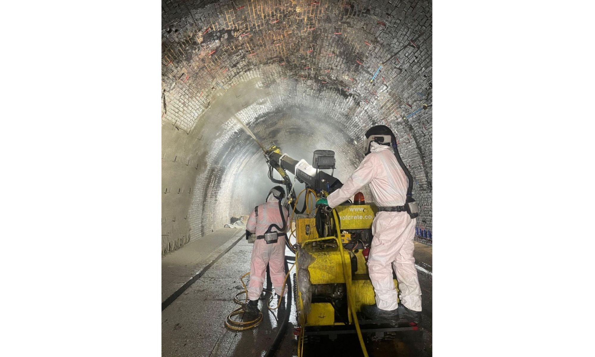 Ore tunnel operatives at work